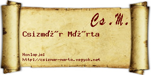 Csizmár Márta névjegykártya